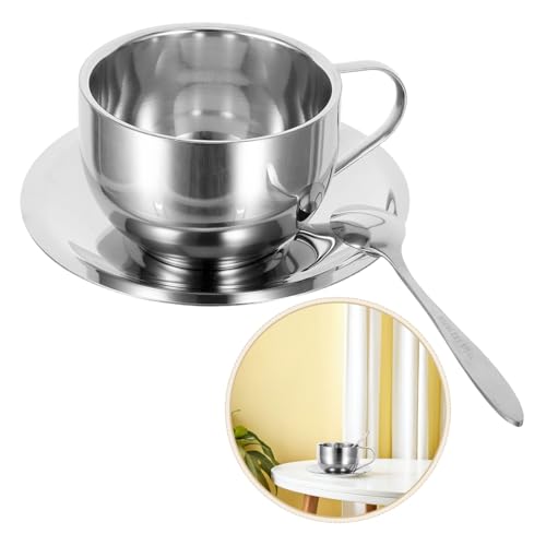 Tasses à café inoxydable double paroi expresso mug isolant résistant empilable thé latte