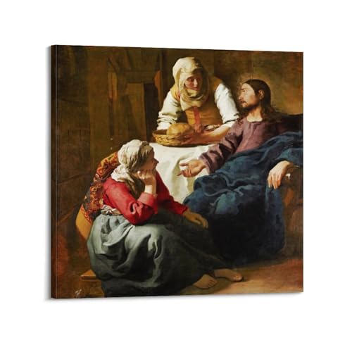 Poster Vermeer Christ dans la maison de Marthe et Marie toile haute qualité