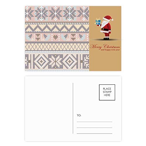 Cartes postales Père Noël au motif géométrique pour décorer vos tables de réveillon et cadeaux