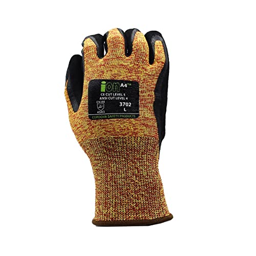 Cordova 3702 Cut-Resistant Gloves, Hppe W/Added Steel/Glass Fibers, 13-Gauge, Sandy Nitrile Coat For Grip, Ansi Cut Level A4, Food Grade, Ppg Tested, Comfy, Construction And More, X-Large #TOP7