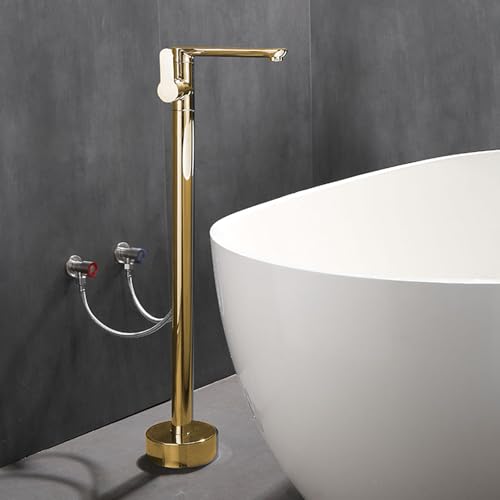 Robinet de Baignoire sur Pied Pivotant 360° Eau Chaude et Froide