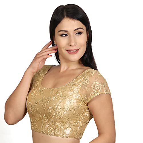 Women's Indian Choli - Gold Saree Blouse for Women Readymade Designer3