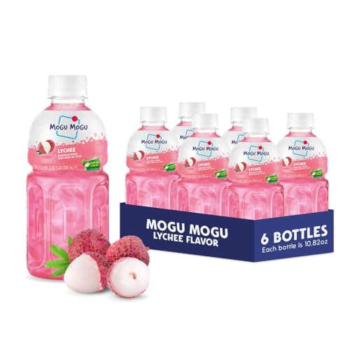 Mogu Mogu fruit juice Lychee juice (6 Packs) Delicious fruit juice for kids. Kids juice with nata de coco, coconut jelly. Juices bottles made for adults and kids ready to drink juices…