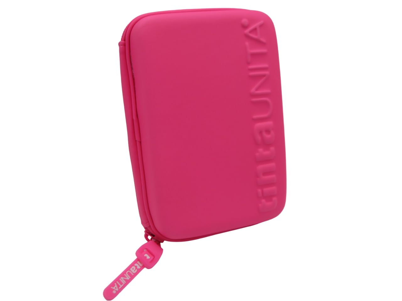 Estuche de color Untia One Time completo con 3 compartimentos, 1 cremallera, Fucsia Fluo, Estuche