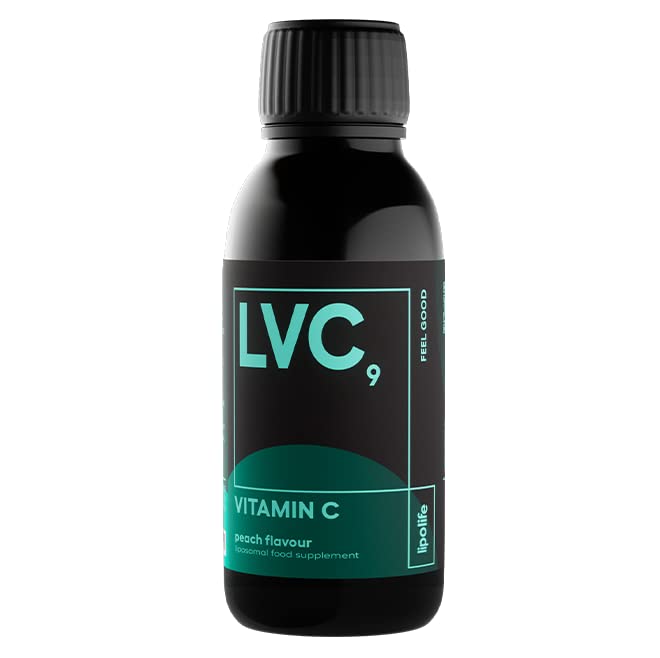 liposomal high Strength Vitamin C 1000mg (Peach Flavour) - lipolife LVC9. 30 Day Supply. Formulated with Quali-C and Sunflower phospholipids. Superior Nutrient delivery