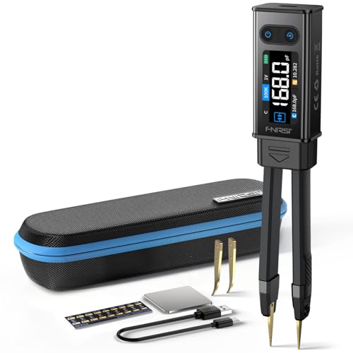 FNIRSI LCR-ST2 100kHz LCR ESR Meter Tweezer, SMD Component Tester, Auto Sort Compare, Resistor, Inductor, Diode, Capacitor Tester, Measures Voltage, Continuity, Full-Band Scan, Series/Parallel Mode