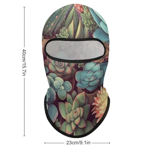 Balaclava para hombres, máscara para esquí y ciclismo, cubreboca de invierno con diseño de suculentas miniatura 2