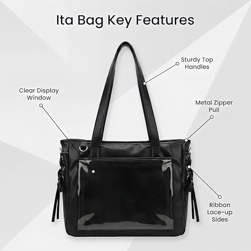 Bolso Cruzado Ita Grande Tote con Ventana Clara y Moños miniatura 7