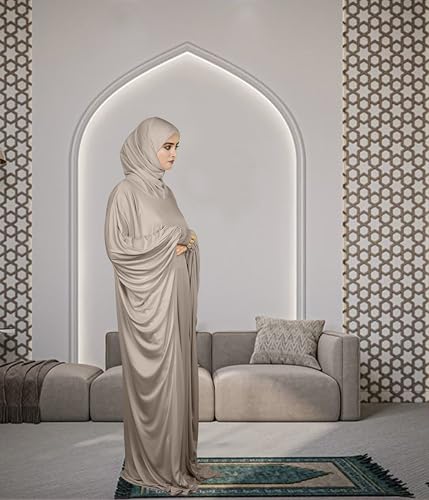 Image of Mehar Namazi Muslim Prayer Dress for Women |Modest Islamic Namaz Dress with Hijab | Soft Strechable Fabric Zunaira Farasha Namaz Outfit