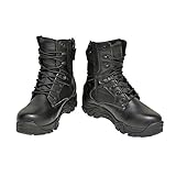 [st-mil] DE 米軍 8インチ サイドジッパー ミリタリーブーツ タクティカルブーツ ブラック 黒色 27.0cm