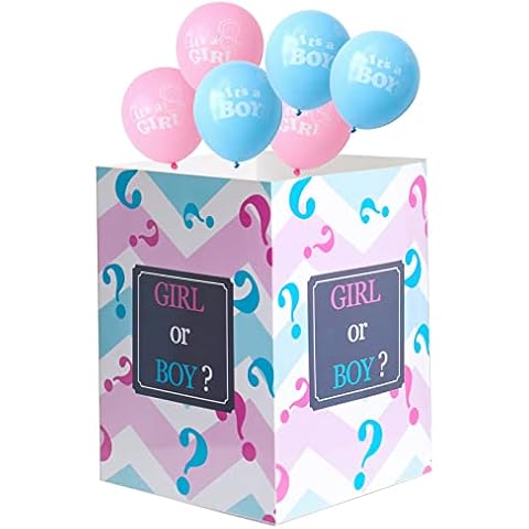 Gender Reveal Balloon Box with 6pcs Latex balloons Funny Idea for Boy Girl Gender Reveal Party Decorations Supplies (Boy or Girl) Cover