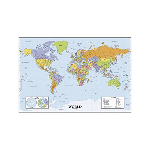RoomMates RMK2362SLM Dry Erase Whiteboard World Map Giant Peel and Stick Wall Decal