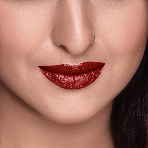 Image of MyGlamm POSE HD Lipstick-Deep Rose Red (Red)-4 gm | Matte Lipstick | Enriched with Moringa oil & Vitamin E | Long-lasting & Moisturising