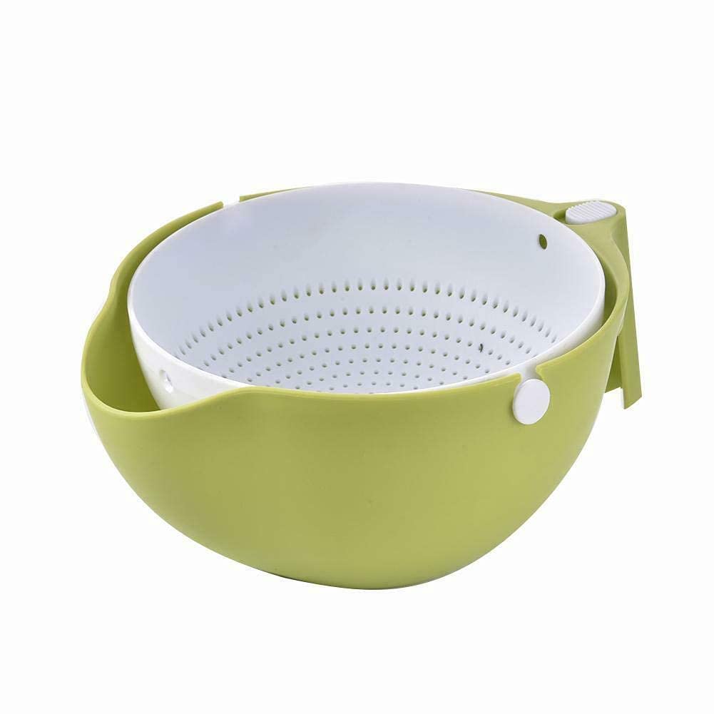 MIJILIX Multifunctional Washing Vegetables and Fruit Draining Basket Strainer Detachable Double Layer Drain Baskets Salad Bowl