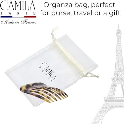 Image of Camila Paris CP2878 Hair Side Comb 2.75 inch French Twist Hair Combs Clips | Small French Comb Hair Clips Pin, Hair Side Combs for Women, Made in France