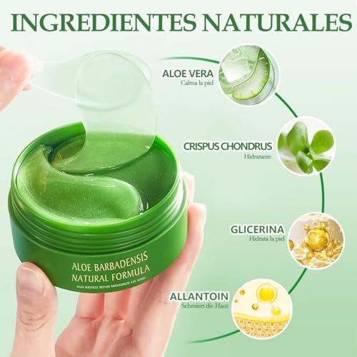 60 PCS Parches Ojos Bolsas Y Ojeras,Eye Patches,Máscara Para Los Ojos De Colágeno,Para Eliminación Ojos Bolsas Y Ojeras,Aliviar La Fatiga Y Reafirmar La Piel,Anti Edad (verde25101301) - imagen 5