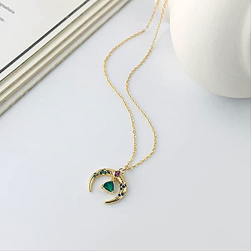 Collier lune et cristal vert le cadeau de mariage idéal