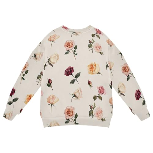 JUNZAN Unique Rose Beige Big Boys Sweatshirt Hoodie Long Sleeve Sweatshirts for Boys Athletic 4T2