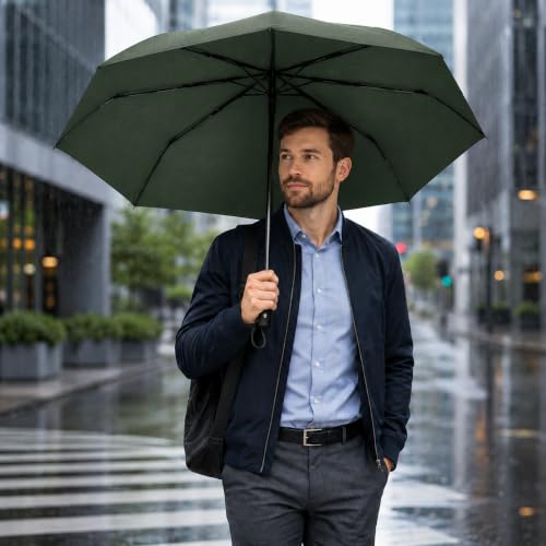 Image of Qshare Umbrella for Rain Compact 3 Fold with Small Travel-Friendly Design and Stylish Portable Use for Women and Daily Outdoor Protection