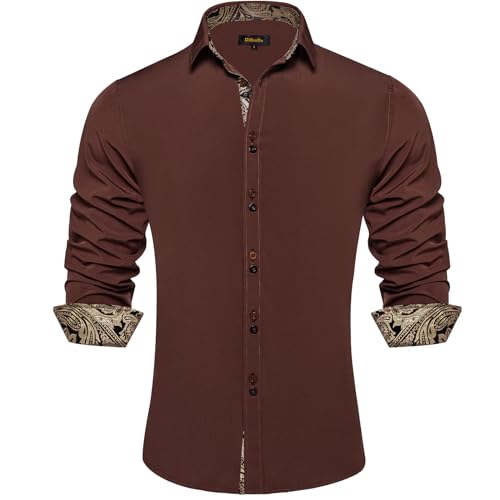 Amazon.com: DiBanGu Mens Dress Shirts Coffee Brown Shirt for Men Regular Fit Long Sleeve Contrast Brown Dress Shirts Prom Wedding Party : Clothing, Shoes & Jewelry Amazon.com: DiBanGu Mens Dress Shirts Coffee Brown Shirt for Men Regular Fit Long Sleeve Contrast Brown Dress Shirts Prom Wedding Party : Clothing, Shoes & Jewelry
