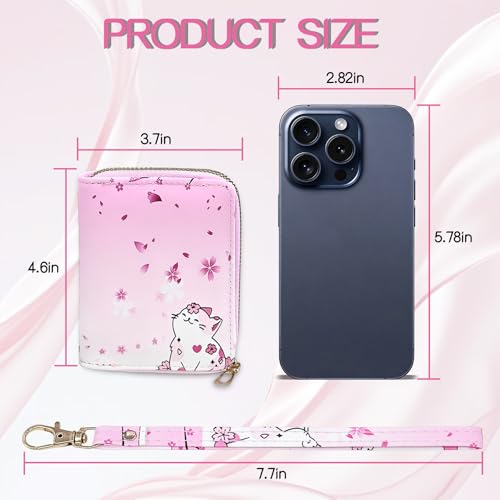 Image of Girls Wallet for Kids, Kids Wallet for Girls 6-8 8-10 10-12, Small Cute Cat Leather Toddler Purse with Wristlet and Coin Pocket, Christmas Stocking Stuffers Birthday Gift for Teen Girls