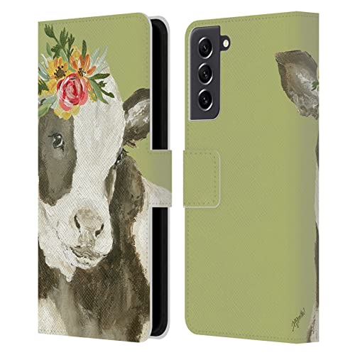 Carcasa de cuero Samsung Galaxy S21 FE 5G funda libro con flores