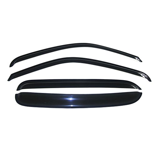 VioGi Fit 92-00 Chevy/GMC C/K 1500/2500/3500 Crew Cab Pickup 92-99 Suburban 95-99 Tahoe/Yukon 99-00 Cadillac Escalade 4pcs Front + Rear Smoke Sun/Rain Guard Vent Shade Window Visors