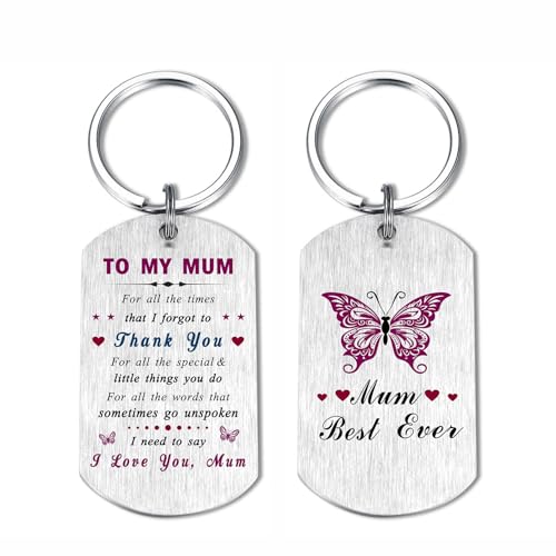 EE&YU Mum Gifts Best Mum Birthday Keyring from Daughter Son Love Mummy