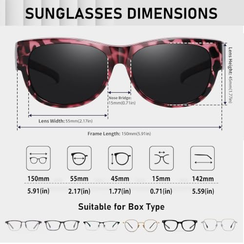 Image of HAOLOTA Sunglasses that Fit-Over Glasses Women Polarized, Trendy Cat Eye Sunglasses Wear Over Glasses, UV Protection
