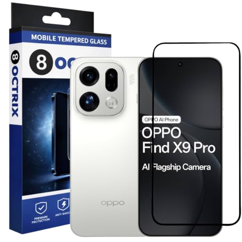 Image of Military-Grade Tempered Glass Screen Protector Compatible for OPPO Find X9 Pro 5G with Edge-to-Edge Coverage - Case Friendly & Bubble-Free Installation Kit (Pack of 1)