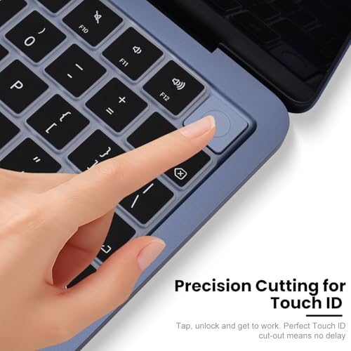 Image of Keyboard Cover Compatible with 2026 Apple MacBook Neo 13 inch A18 Pro chip A3404 with Touch ID, MacBook Neo 13 Keyboard Skin Protector - Black