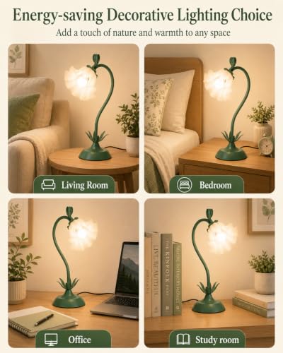 Image of WERFOP Flower Table Lamp Cute Desk Lamp for Bedroom Home Decor