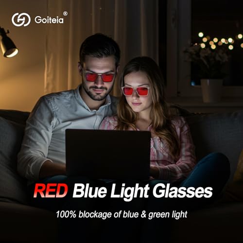 Image of Goiteia Orange Blue Light Blocking Glasses-Retro 70s Blue Light Glasses for Men Women, Easier Sleep and Migraine Relief