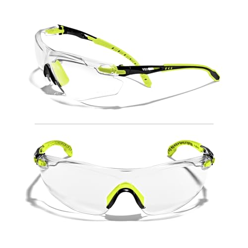 OPTIFENSE™ VS3 Anti Fog, Premium CLEAR/TINTED Safety Glasses, ANSI Z87+, (Green Frame, Clear Lens)