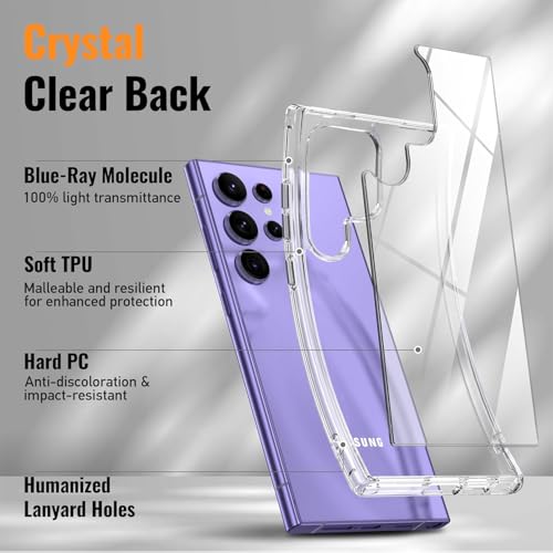 Image of ClearShield Transparent Back Cover for Samsung Galaxy S24 Ultra 5G, Hybrid PC & TPU Shockproof Design, 360 Degree Protection Crystal Clear Case, Anti-Scratch Armor Mobile Phone Cover