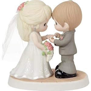 Precious Moments 222009 with This Ring, I Thee Wed Bisque Porcelain/Fabric Figurine