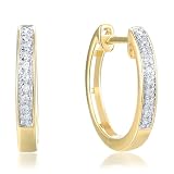 Santuzza 10K Solid Gold Diamond Huggie