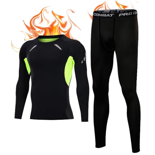 HYCOPROT Thermal Underwear for Men Fleece Lined Long Johns Bottom Top Sets Cold Weather Base Layer