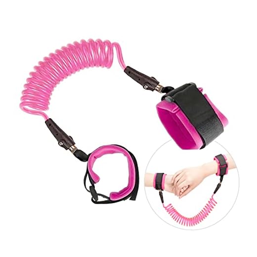 Lahviuu Correa de Seguridad para Niños,1 pcs Pulsera Antiperdida Niños Correa Antipérdida para Niños Cinturón Antipérdida Arnés de Seguridad para Niños Pulsera Niños Seguridad(1.5m Rosa)