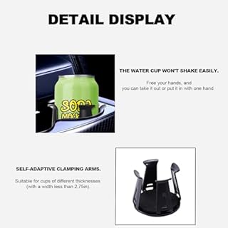 Zpana Car Slim Can Cup Holder Adapter, Vehicle Energy Drink Holder Insert, Reversible Wiggle Free Automotive Cup Holder Expander Accessories, Universal for SUV, Sedan, Truck (Black)