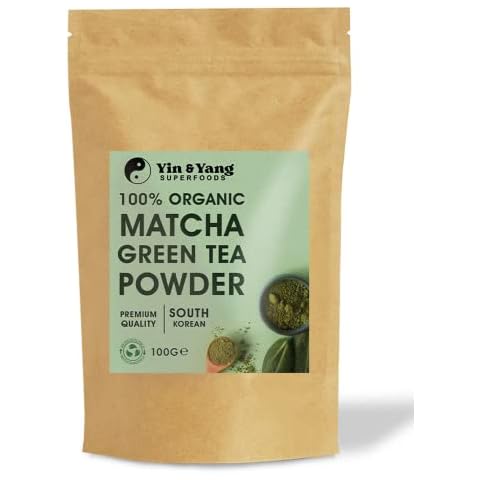 Organic Matcha Green Tea Powder - 100g (33 Servings). Culinary Grade Korean Matcha, Premium Quality, Natural Source of Energy, High in Antioxidants, Pesticide-Free, Vegan. Yin & Yang Superfoods Cover