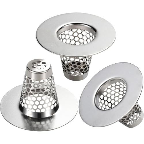 Anteecana Bathroom Sink Drain Strainers for 1.1'-1.25' Depth Than 1.6' Drain Hole Catcher for Bathroom Sink,Laundry, Utility, RV Sink.Small Conical Bathroom Sink Strainer Basket
