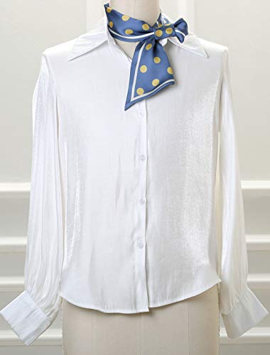 Allegra K Women Polka Dots Bevel Small Skinny Scarf Oblique Neck Scarves Double-Sided Neckerchief2