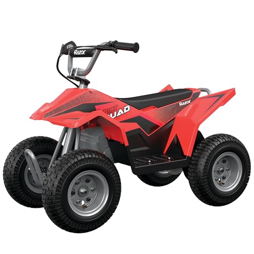 Razor Dirt Quad – 24V Electric 4-Wheeler Ride-On for Kids 8+, T wist-Grip Variable-Speed Acceleration Control, Up to 8 MPH, Forward/Reverse Drive Mode