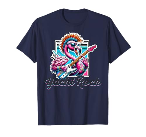 Yacht Rock Flamingo Retro Style, 70s 80s Soft Rock Retro T-Shirt