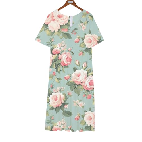 Robe d'été ample légère et aérée avec col V plongeant style maxi