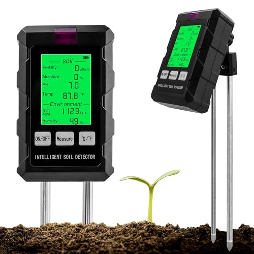 Yakamoz 6-in-1 Soil Test Kit: Moisture, pH, Temp, Sunlight, Humidity, Fertility