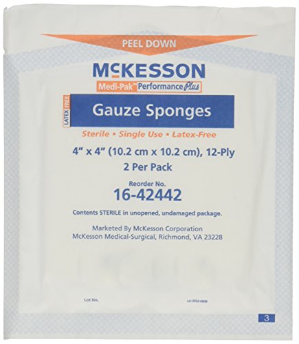 Mckesson Performance Plus Gauze Sponge Cover Dressing Sterile, 4 X 4 Inches, Box Of 50(Packaging May Vary) #TOP1