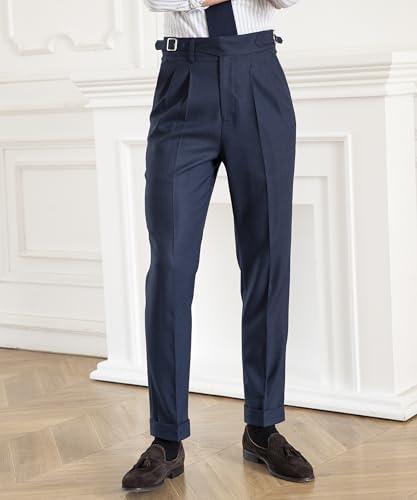 Men's Classic Gurkha Naples Italian Old Money Style Pants Dress Pants3