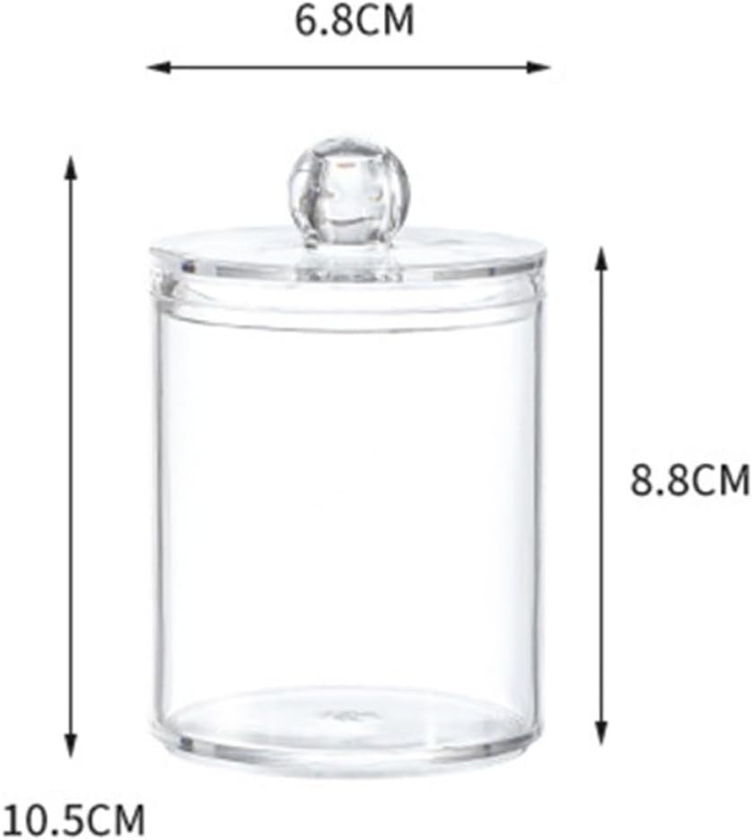 Plastic Makeup Cotton Container with Moistureproof Feature and Visible Design, Simple Elegant Desktop Storage Box for Cotton Swabs and Cosmetic Organizer image 2